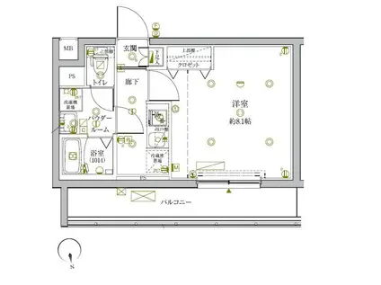 クレイシアIDZ新宿落合ディアコート(1K/3階)の間取り写真