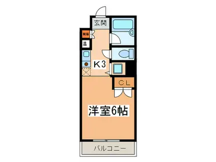 リバティハウス1(1K/2階)の間取り写真