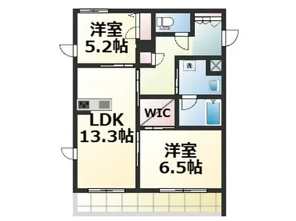 ラピス―ル(2LDK/1階)の間取り写真