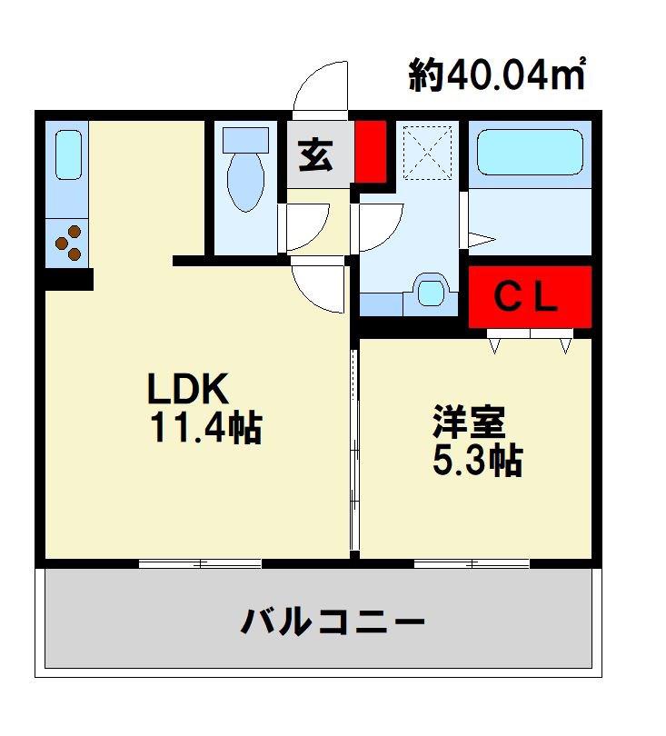 LE CIEL BLEU(1LDK/1階)の間取り写真