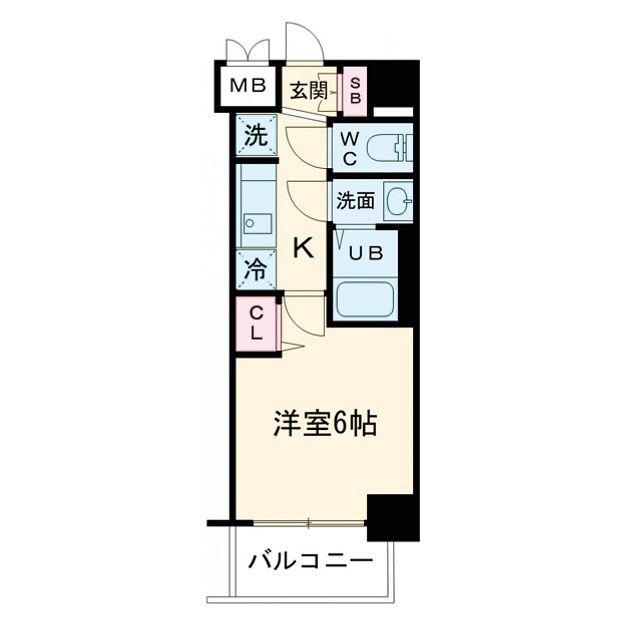 プレサンス海老江ジャルダン(1K/8階)の間取り写真