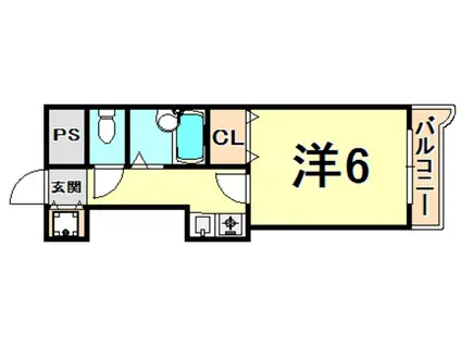 エレガンス廣瀬(1K/1階)の間取り写真