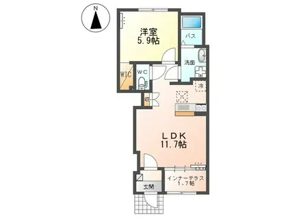 コンテント(1LDK/1階)の間取り写真