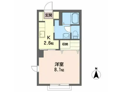 クローバーハウス(1K/1階)の間取り写真