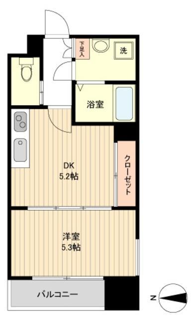 LA DOUCEUR片平(1DK/7階)の間取り写真