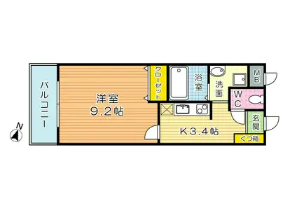 FOREST COURTI(1K/4階)の間取り写真