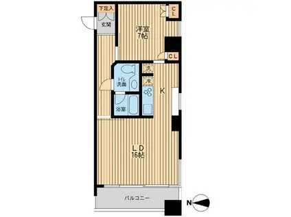 ドゥーエ清澄白河(1LDK/4階)の間取り写真