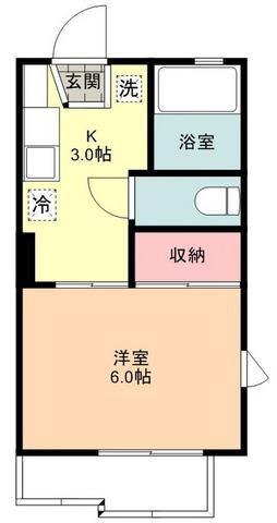 ハイツ平成(1K/1階)の間取り写真