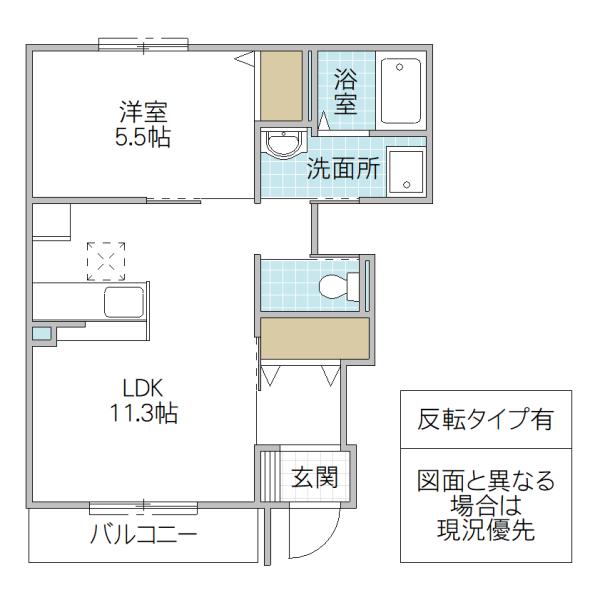 PALM(1LDK/1階)の間取り写真