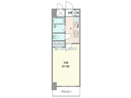 プライムアーバン行徳I(1K/1階)の間取り写真