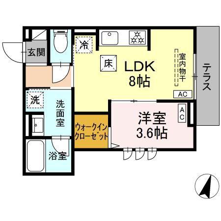 D-PRECIOUS高野台(1LDK/1階)の間取り写真