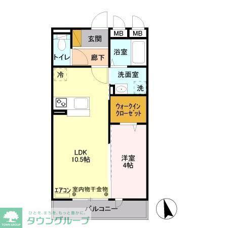 パークフラッツ(1LDK/2階)の間取り写真