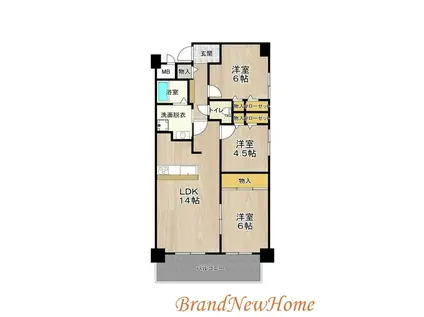 グランブルー宿屋町(3LDK/8階)の間取り写真