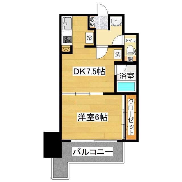 平和マンション北仙台(1DK/5階)の間取り写真