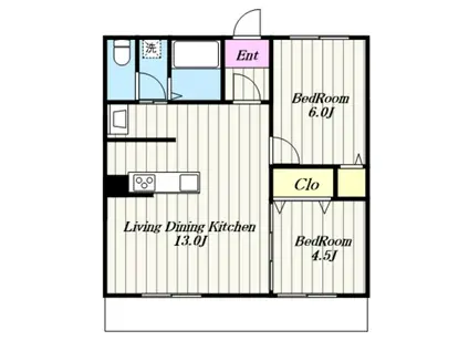 ピアチェーヴォレ(2LDK/2階)の間取り写真