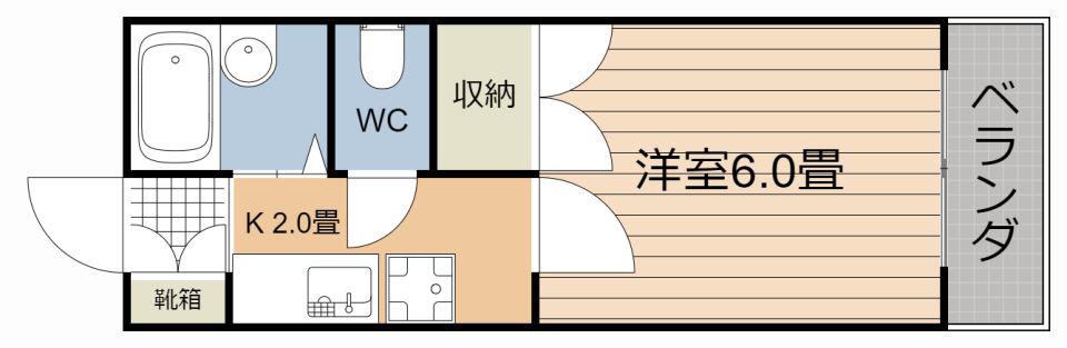 サンシティ鴨池II(1K/1階)の間取り写真