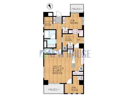 リヴィエール神楽坂(2SLDK/9階)の間取り写真