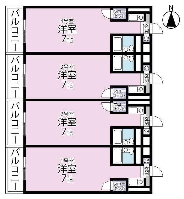 MAC所沢ビル(ワンルーム/5階)の間取り写真