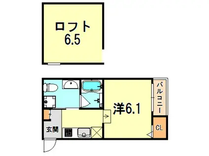 パロアルト3(ワンルーム/1階)の間取り写真