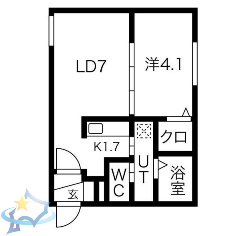 エヴァンスコート南3条(1LDK/5階)の間取り写真