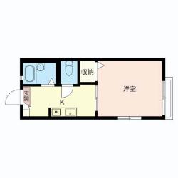 ハイツクレイン谷津(1K/2階)の間取り写真