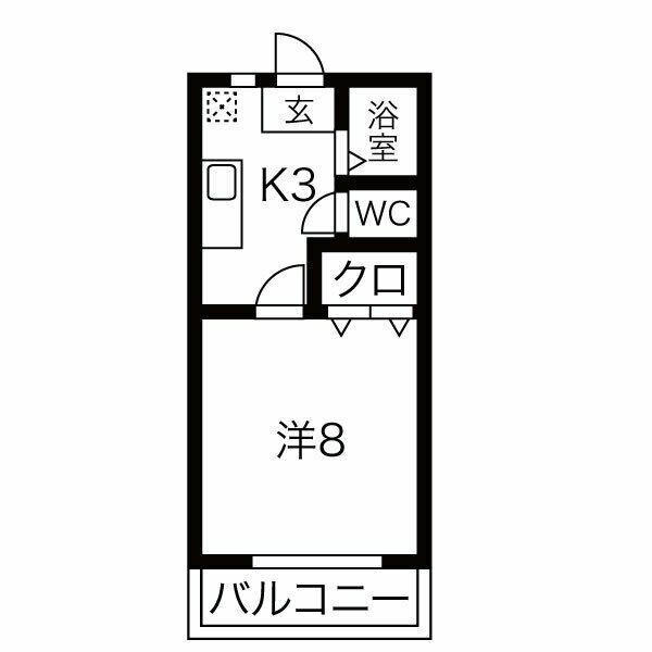 リブラン・ドゥ(1K/1階)の間取り写真