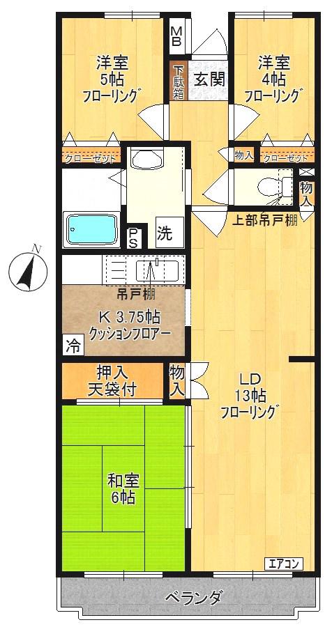 イルテット栗谷(3LDK/2階)の間取り写真