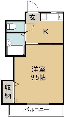 リバティN3(1K/4階)の間取り写真