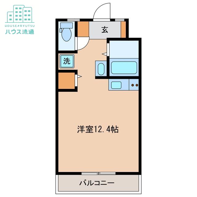 ヴィンテージ鳥栖(ワンルーム/2階)の間取り写真