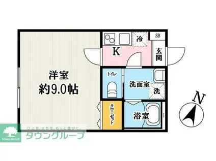 キャメル川越稲荷町(1K/3階)の間取り写真