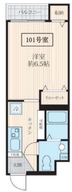 フォセット西川口(1K/1階)の間取り写真