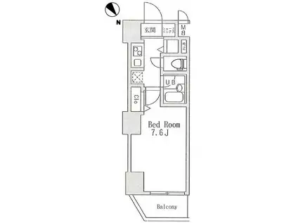 ホープシティ秋葉原(1K/15階)の間取り写真