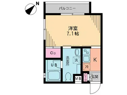 ルソール初台(1K/1階)の間取り写真