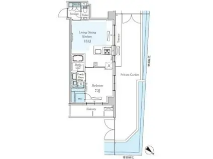 パークアクシス表参道レジデンス(1LDK/1階)の間取り写真