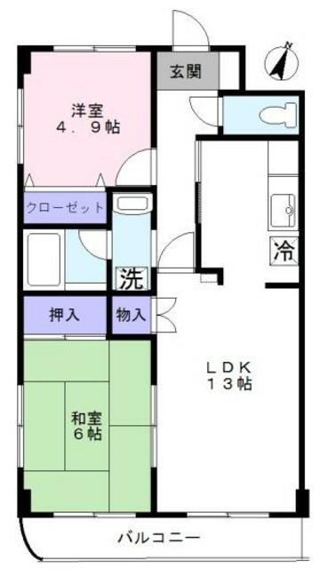 エクセルシア(2LDK/3階)の間取り写真