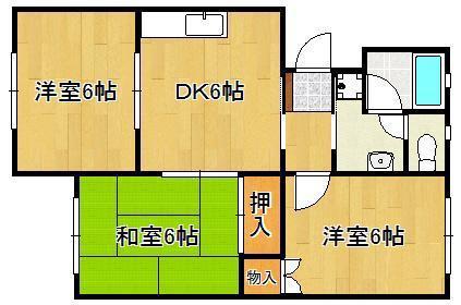 メゾンドルーブル(3DK/1階)の間取り写真