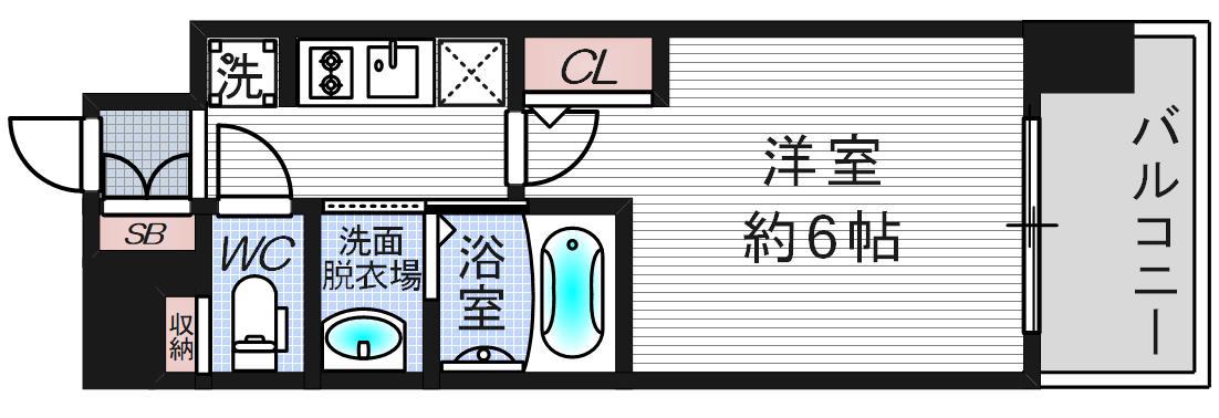 エステムコート新大阪XIII二スタ(1K/5階)の間取り写真