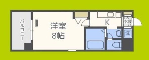 リアンジェ難波(1K/5階)の間取り写真