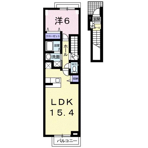 サニ-ヒル(1LDK/2階)の間取り写真