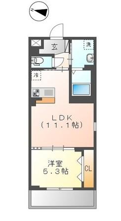 梅田3丁目マンション工事(1LDK/2階)の間取り写真