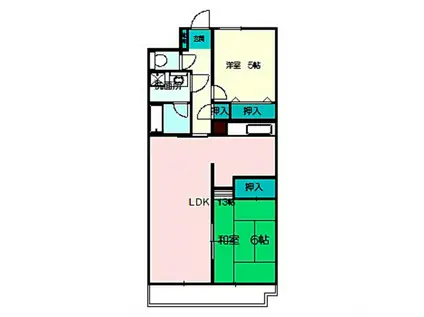 クラージュ(2LDK/3階)の間取り写真