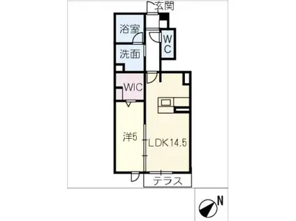 オリーブ(1LDK/1階)の間取り写真