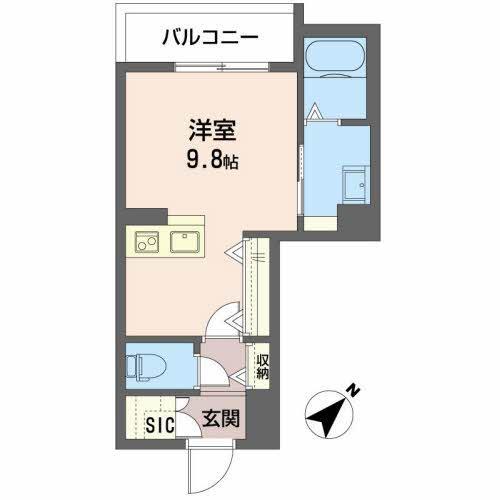 シャーメゾンK(ワンルーム/1階)の間取り写真