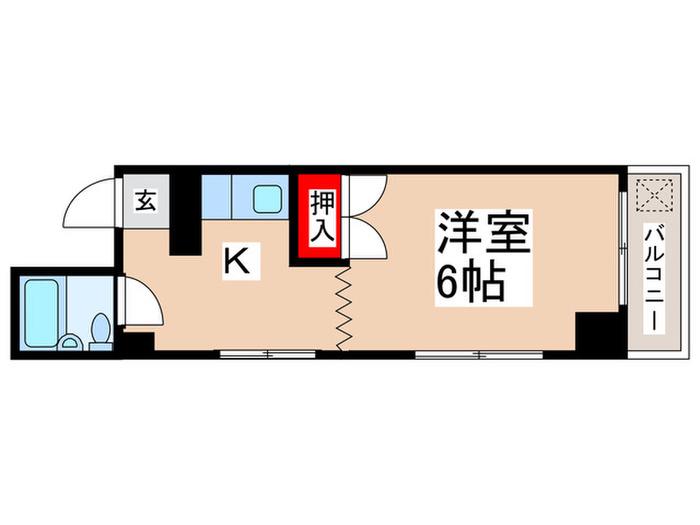コーポ高橋(1K/5階)の間取り写真