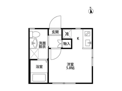 やまてライフ(1K/2階)の間取り写真