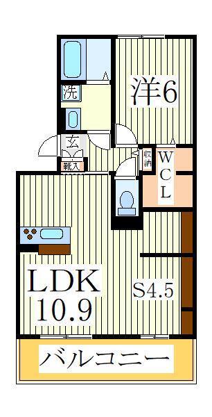 アローフィールドB(1LDK/1階)の間取り写真