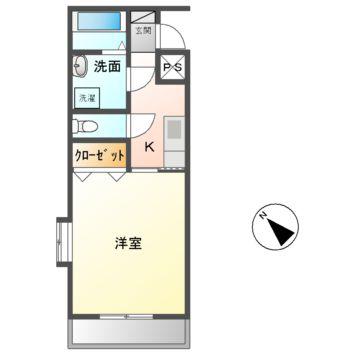 サンフォレスト(1K/3階)の間取り写真