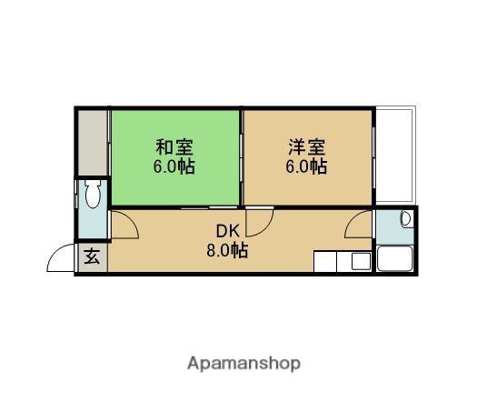 第1ピノキオコーポ(2DK/1階)の間取り写真