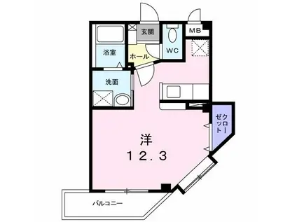 アルドールUTY(ワンルーム/4階)の間取り写真