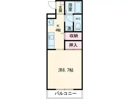 ロイヤルハートピア郷津 B棟(1K/3階)の間取り写真